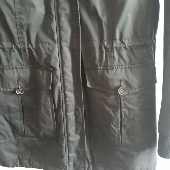 Levi's Hooded Sherpa Parka Jacket Women's Large Black Faux Fur Cotton Nylon - Picture 5 of 16